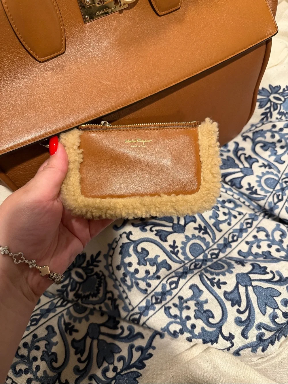 Salvatore Ferragamo Shearling Tote